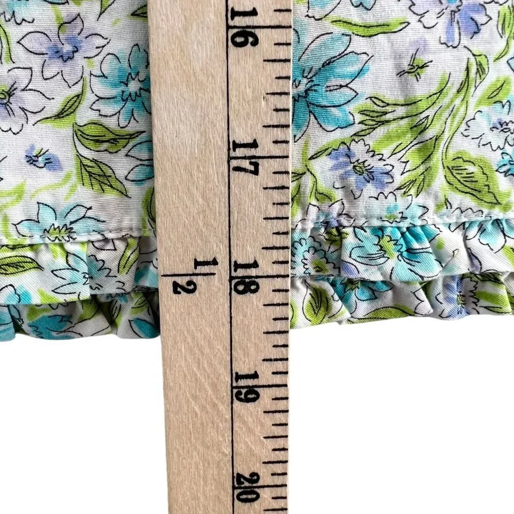 Jones New York Skirt Womens 12P Multi Floral Print Stretch Ruffle Hem‎ Cottage